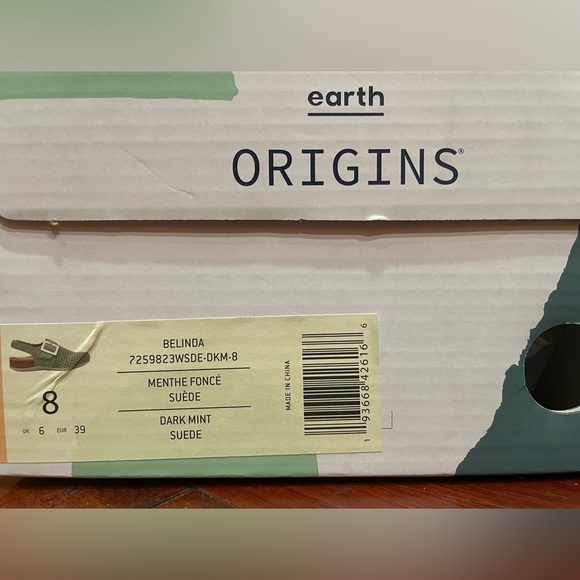 Origins Earth Dark Mint Suede Mules “Belinda” - Picture 4 of 6